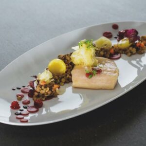 Salat Von Alblinsen Cassis Und Saibling